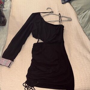 City Studio Black One Shoulder Dress